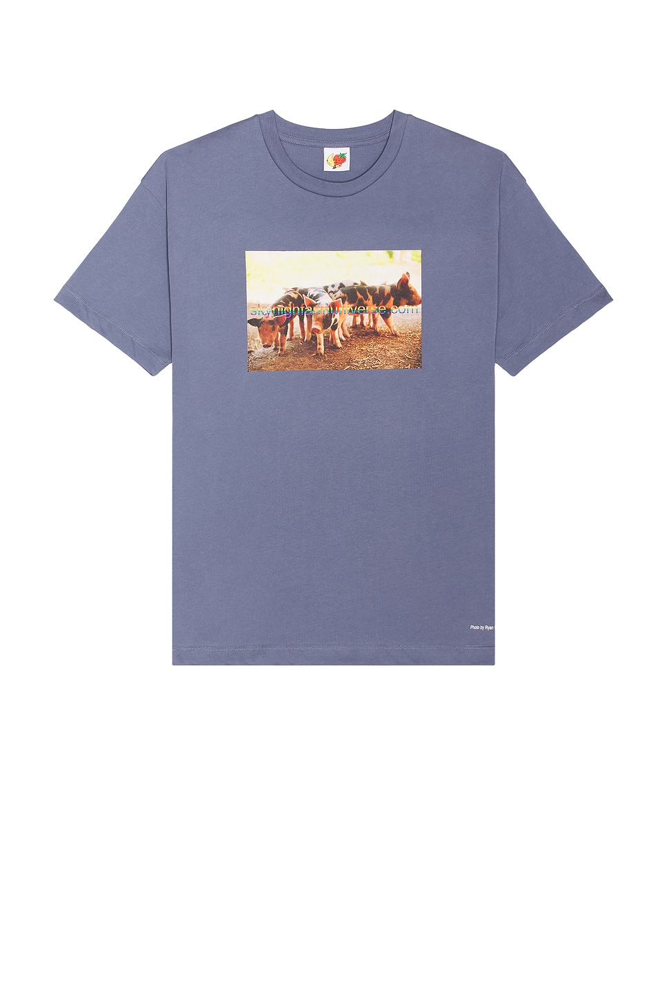 Sky High Farm Workwear Gender Inclusive Pigs Farm Regenerative Cotton Graphic T-shirt In Blue