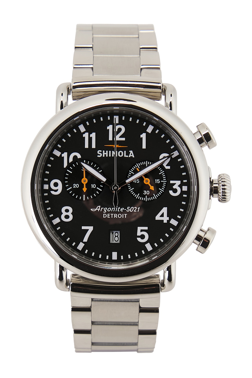 Runwell 2 Eye Chrono 41mm Watch Silver Bracelet in Metallic Silver
