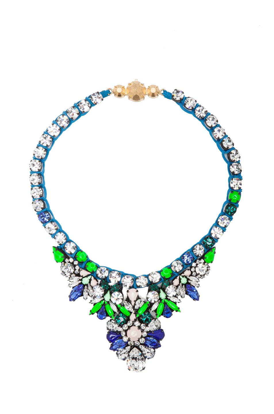Image 1 of Shourouk Mini Theresa Necklace in Blue