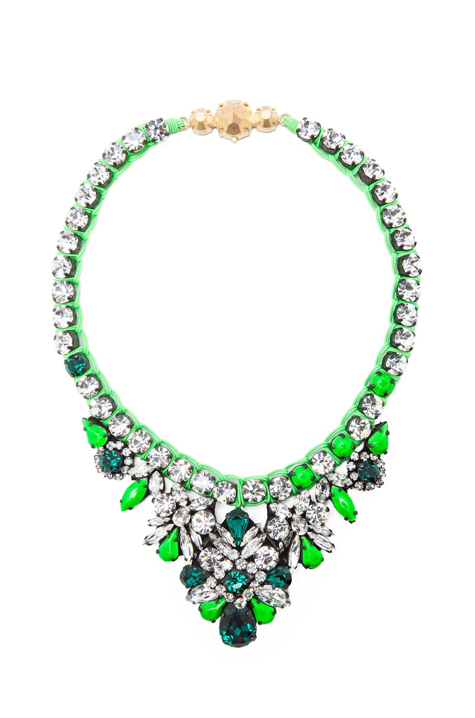 Image 1 of Shourouk Mini Theresa Necklace in Green