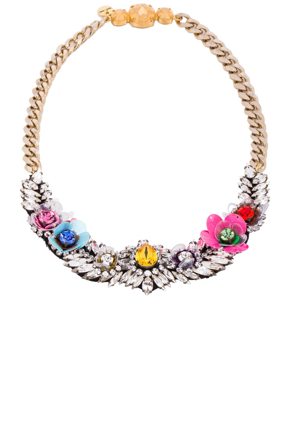 Image 1 of Shourouk Flower Necklace in Multi