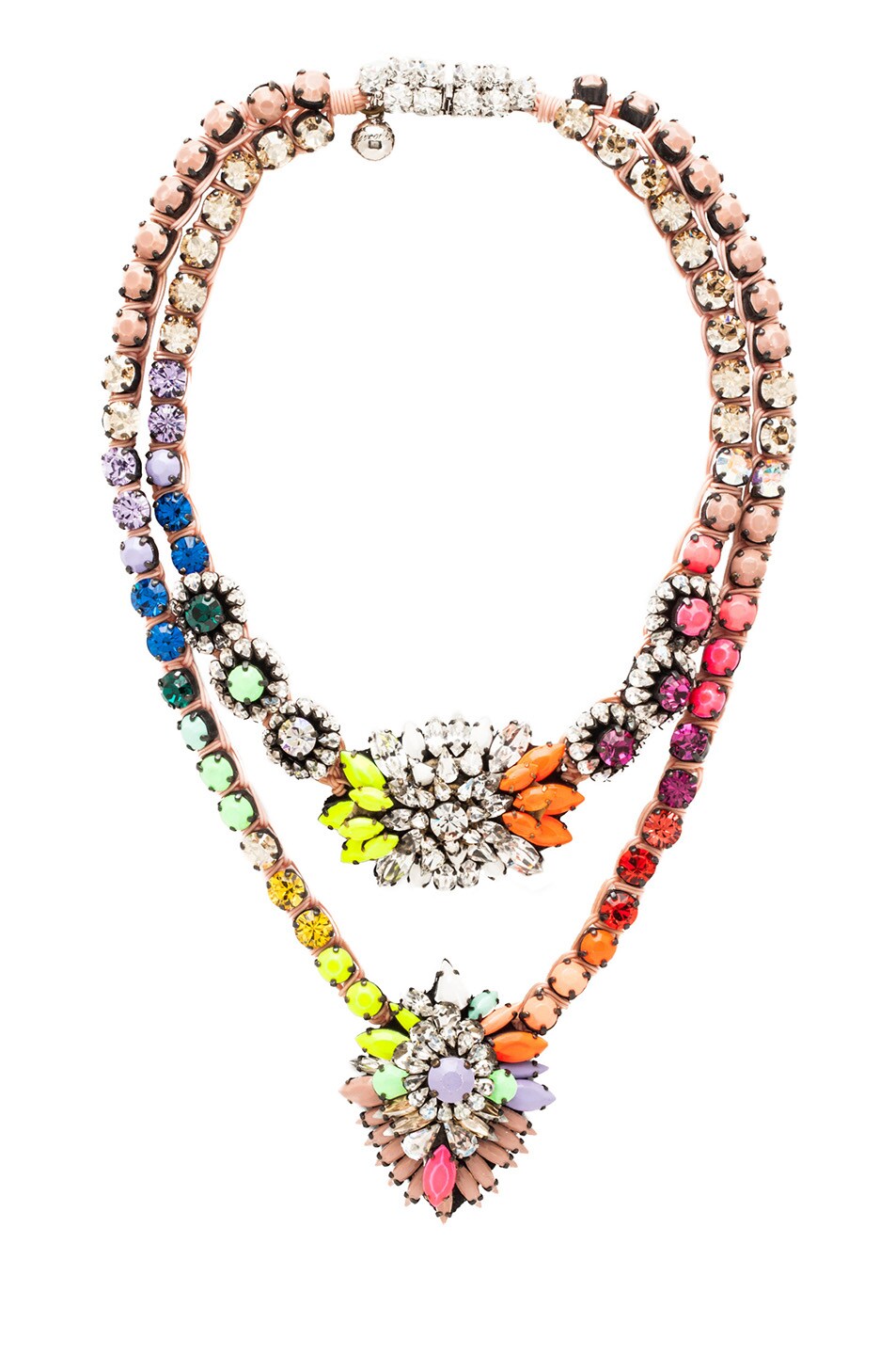 Image 1 of Shourouk Double Cora Zambia Necklace in Rainbow