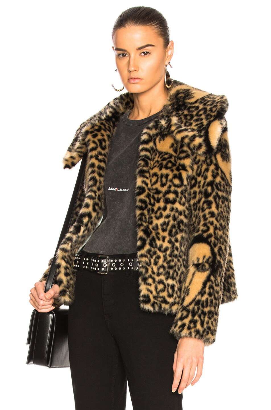 Image 1 of Shrimps Arlo Faux Fur Jacket in Blonde & Black Leopard