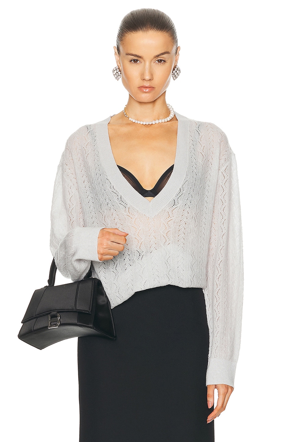 Image 1 of Shushu/Tong V Neck Sweater in grey