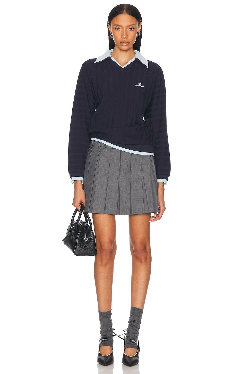 SHUSHU/TONG - Belt Embellished Pleated Skirt | Plush
