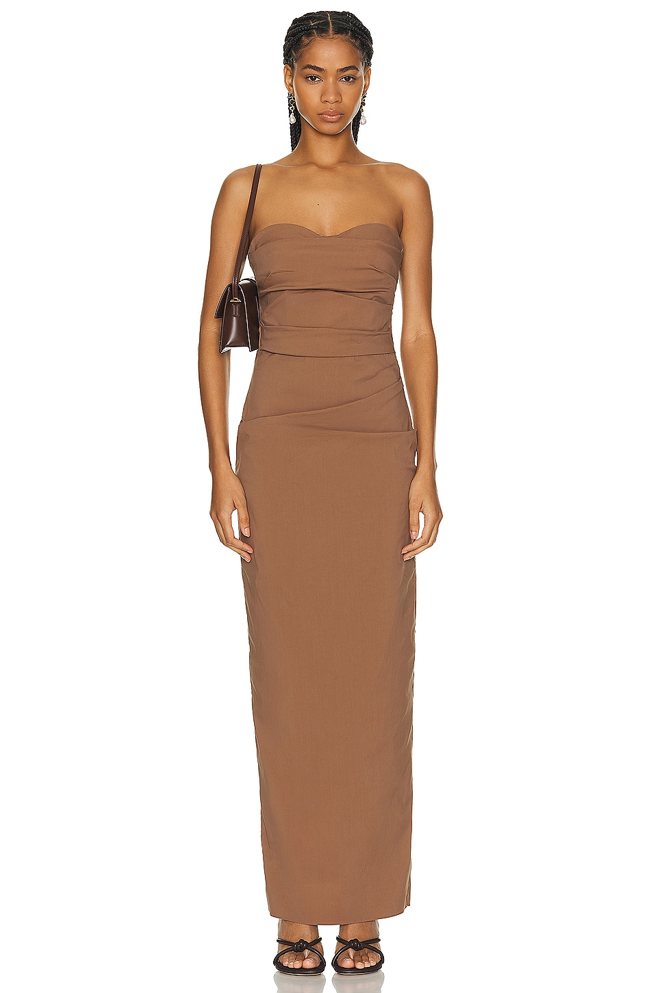 Image 1 of SIR. Alba Strapless Gown in Mocha