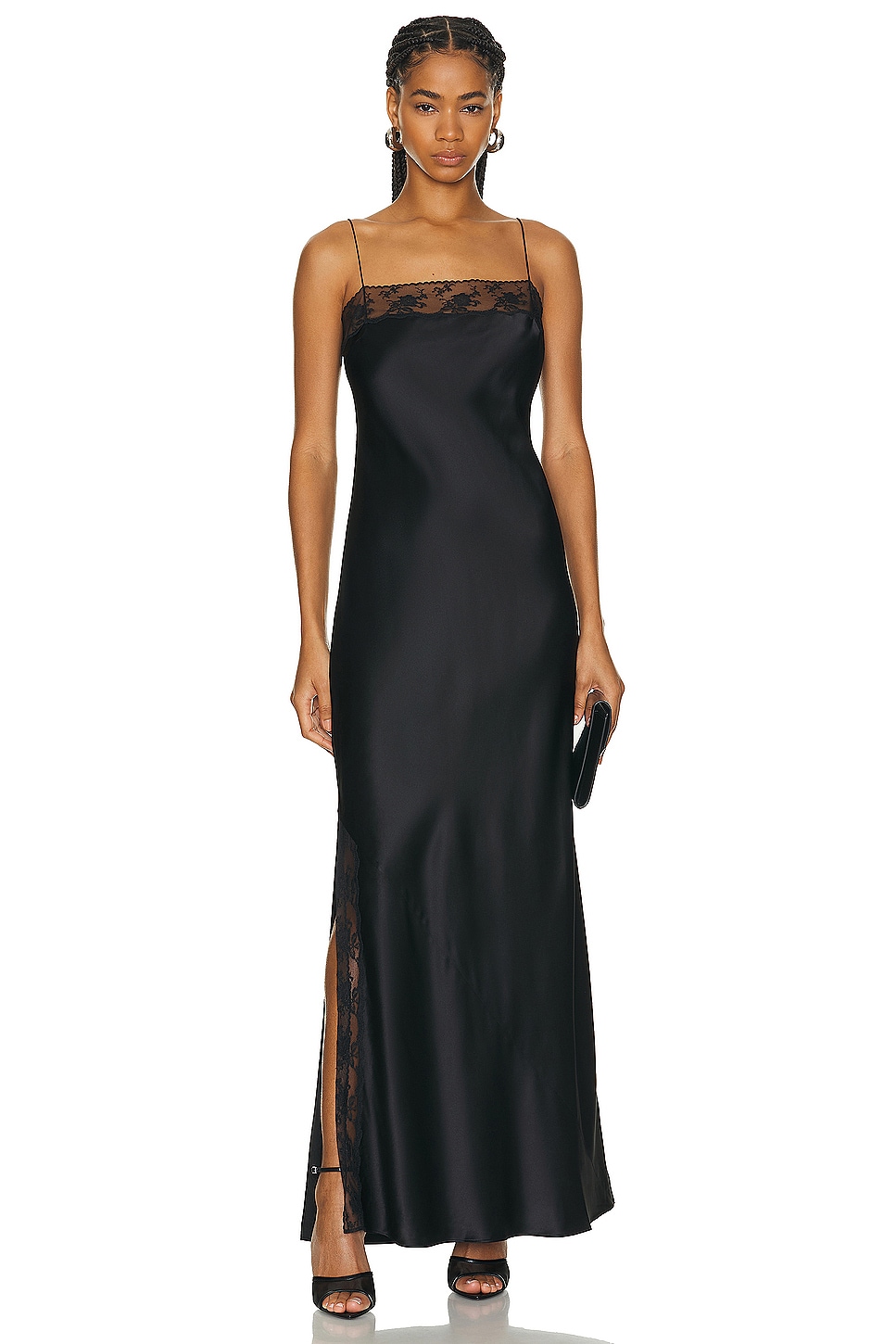 Image 1 of SIR. Aries Lace Slip Dress in Black