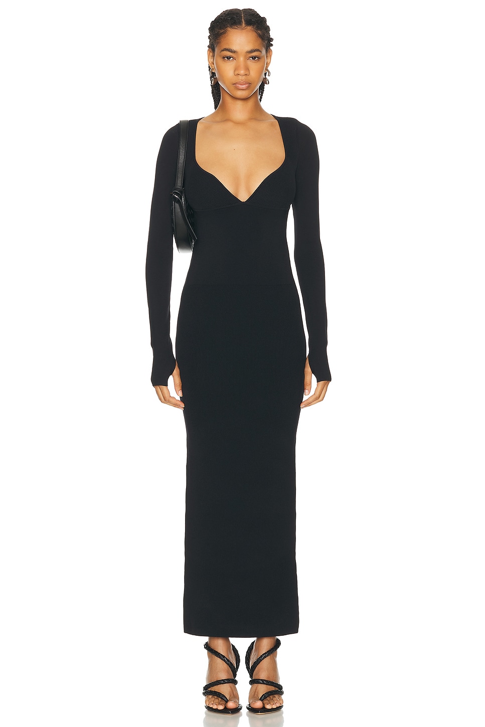 Image 1 of SIR. Helena Long Sleeve Midi Dress in Black
