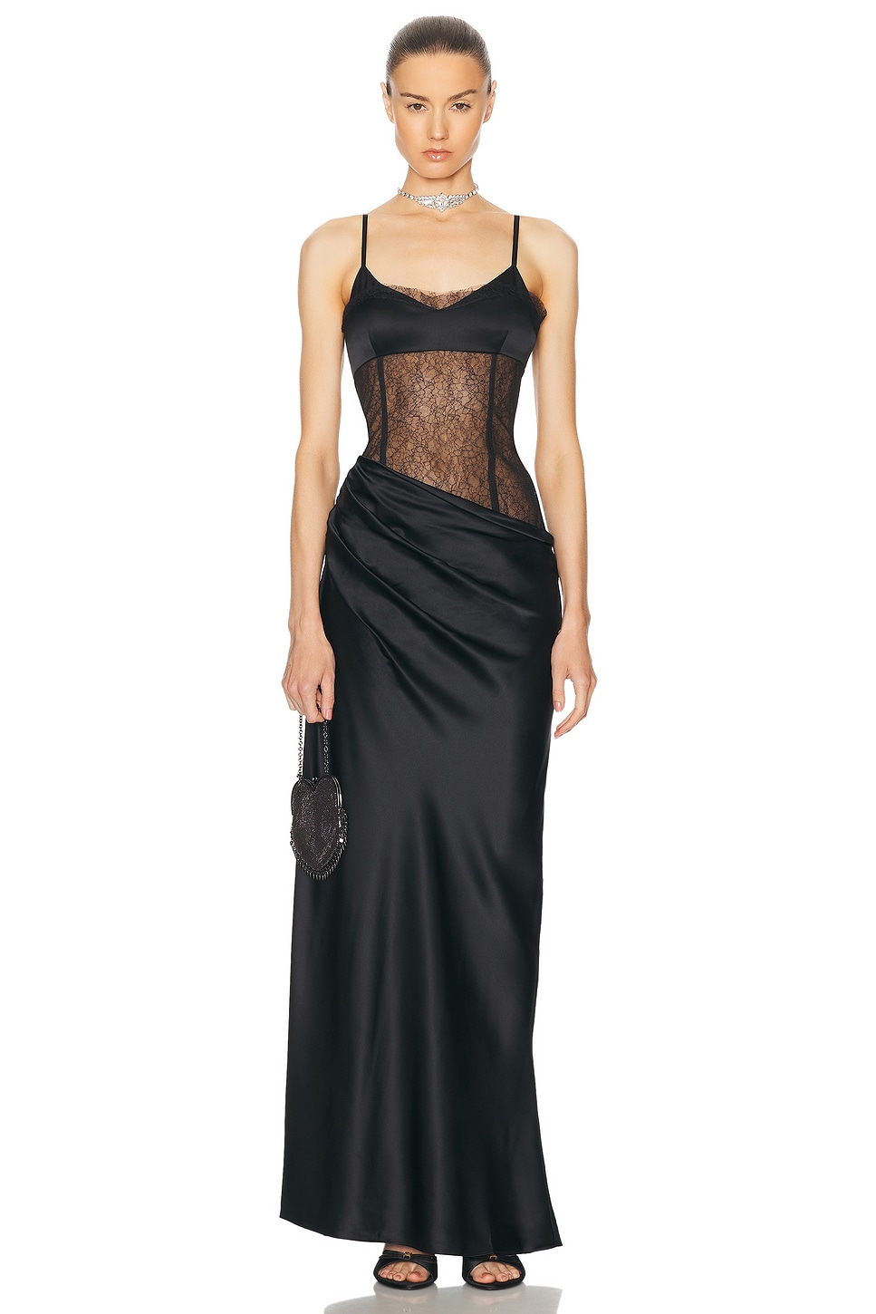 Image 1 of SIR. Dunya Draped Gown in Black