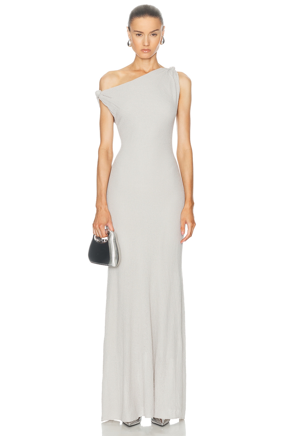 Image 1 of SIR. Glow Twist Midi Dress in Light Grey