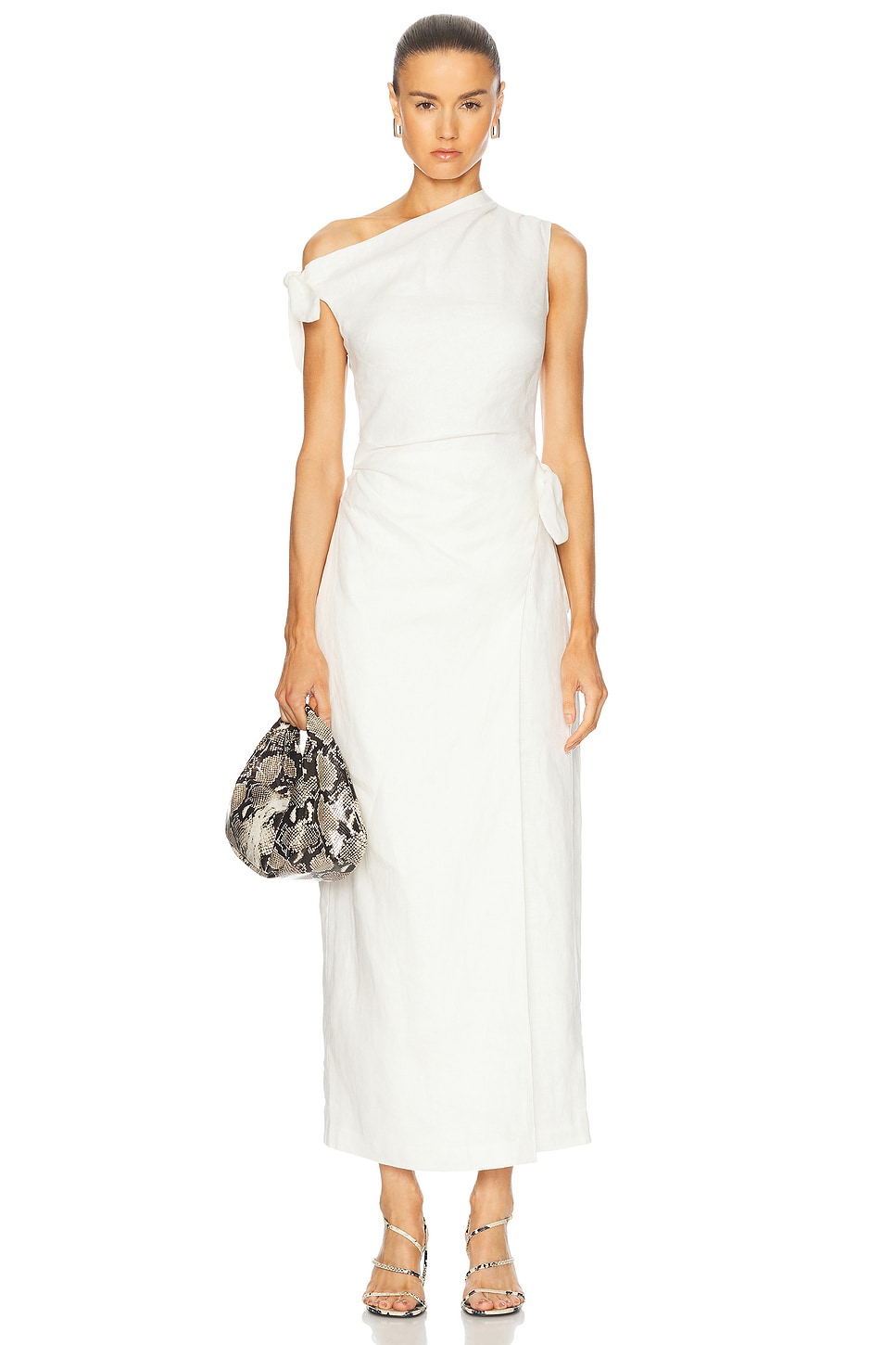 Image 1 of SIR. Tamara Tie Midi Dress in Ivory