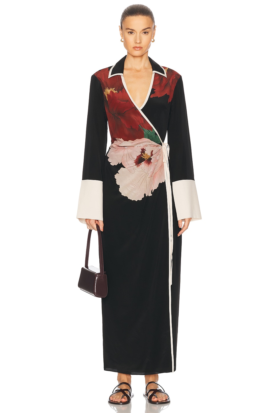 Image 1 of SIR. Florian Wrap Shirt Dress in Wildflower Floral