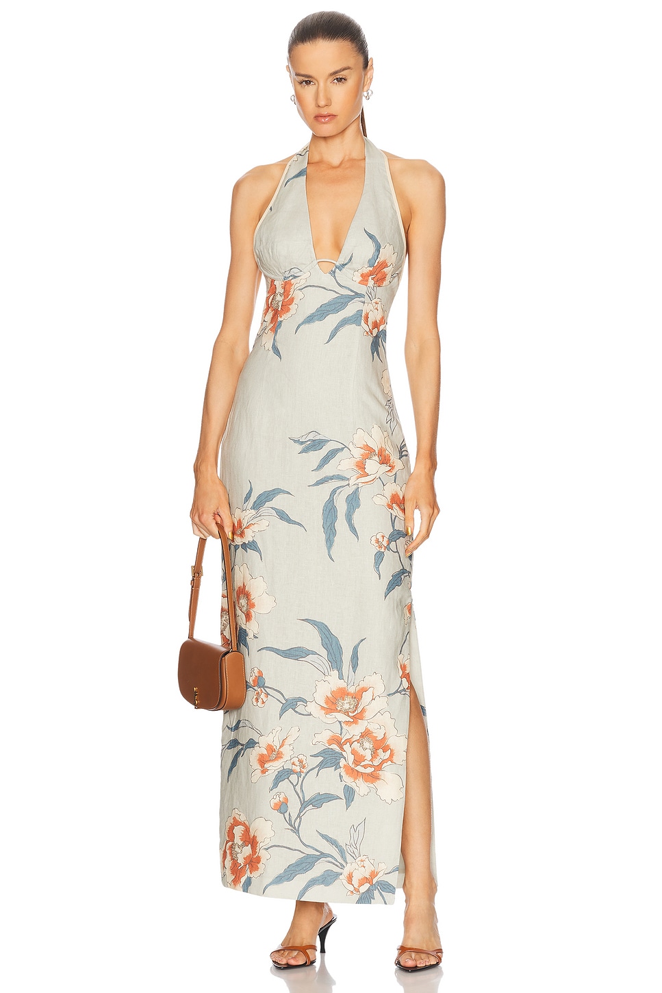 Image 1 of SIR. Roisin Halter Midi Dress in Bloom Floral