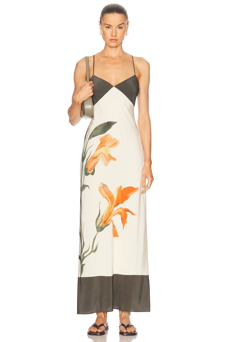 Image 1 of SIR. Constance V Neck Slip Dress in Iris Floral