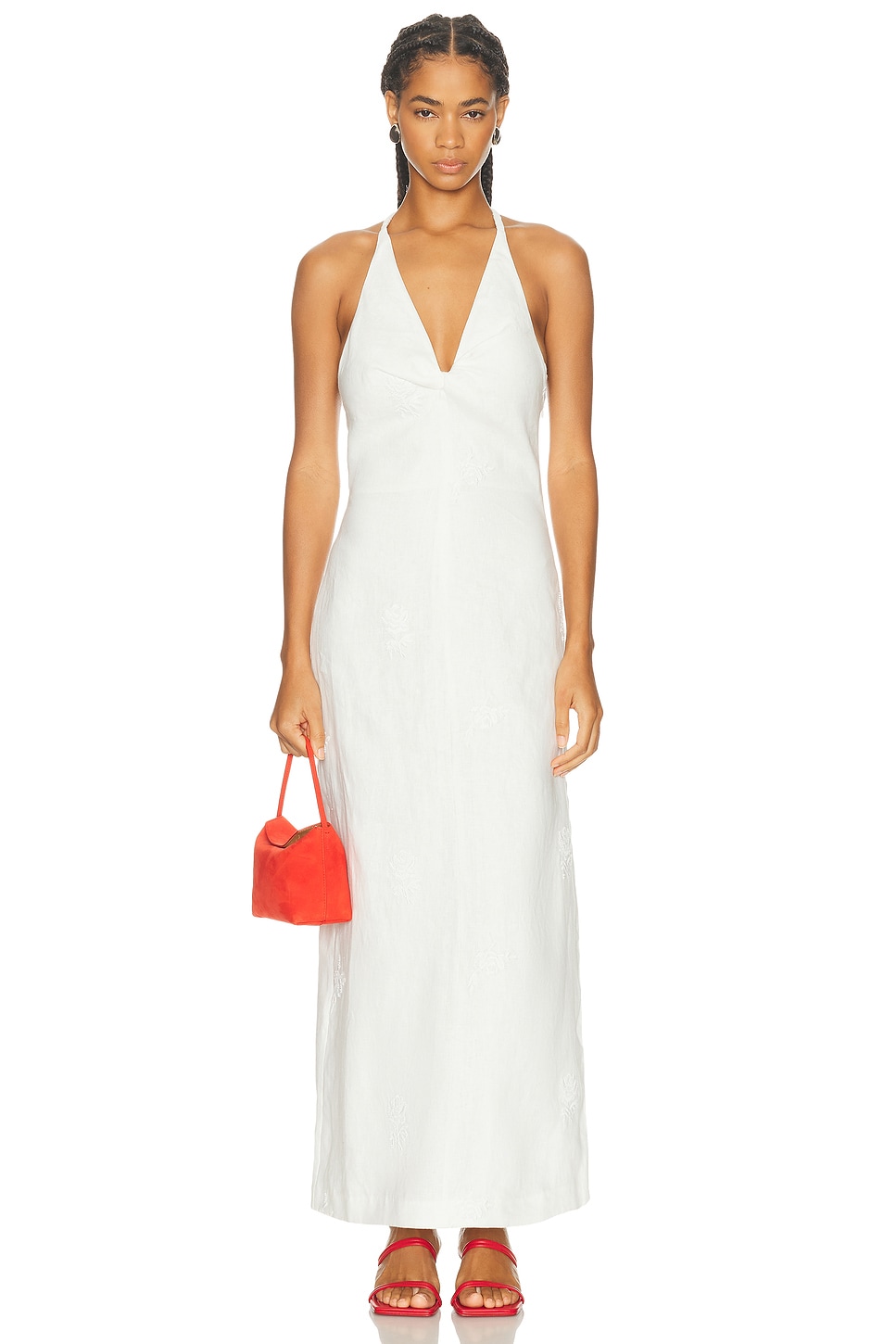 Image 1 of SIR. Alessandra Midi Dress in Ivory