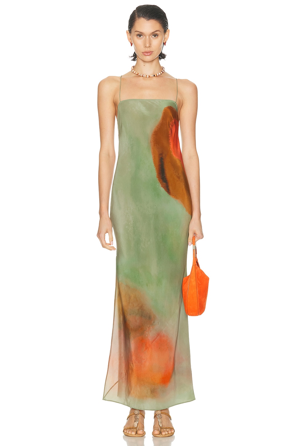 Image 1 of SIR. Calle Slip Dress in Acquerello Print