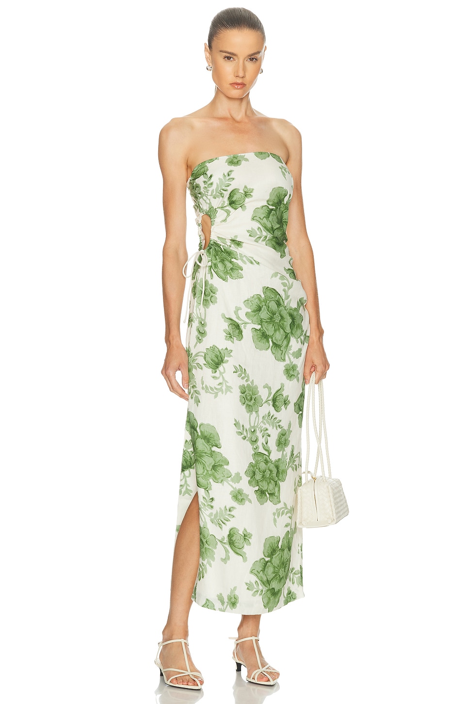 Image 1 of SIR. Gardella Strapless Midi Dress in Frisa Print