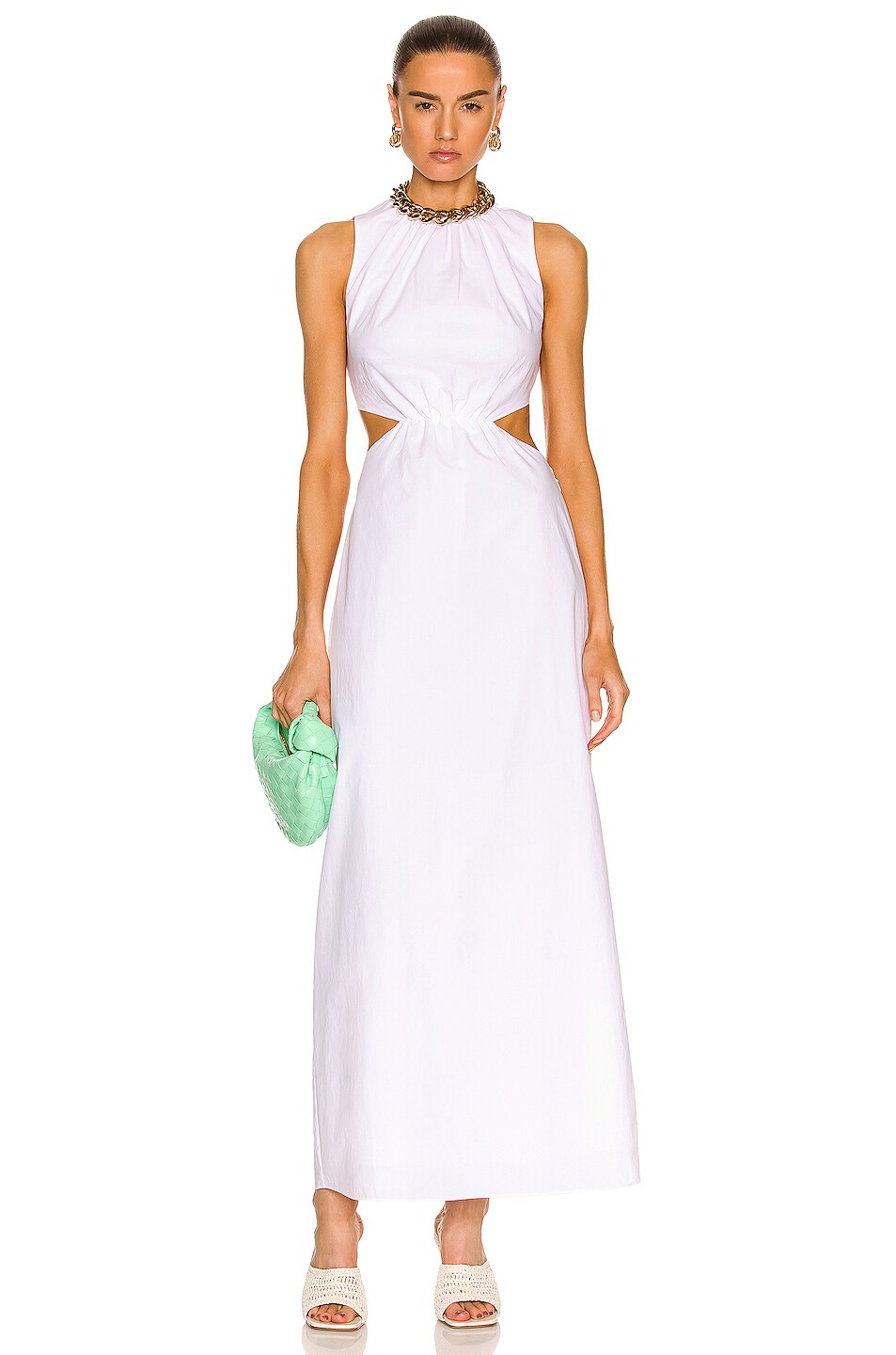 Image 1 of SIR. Anja Cut Out Midi Dress in Chalk White