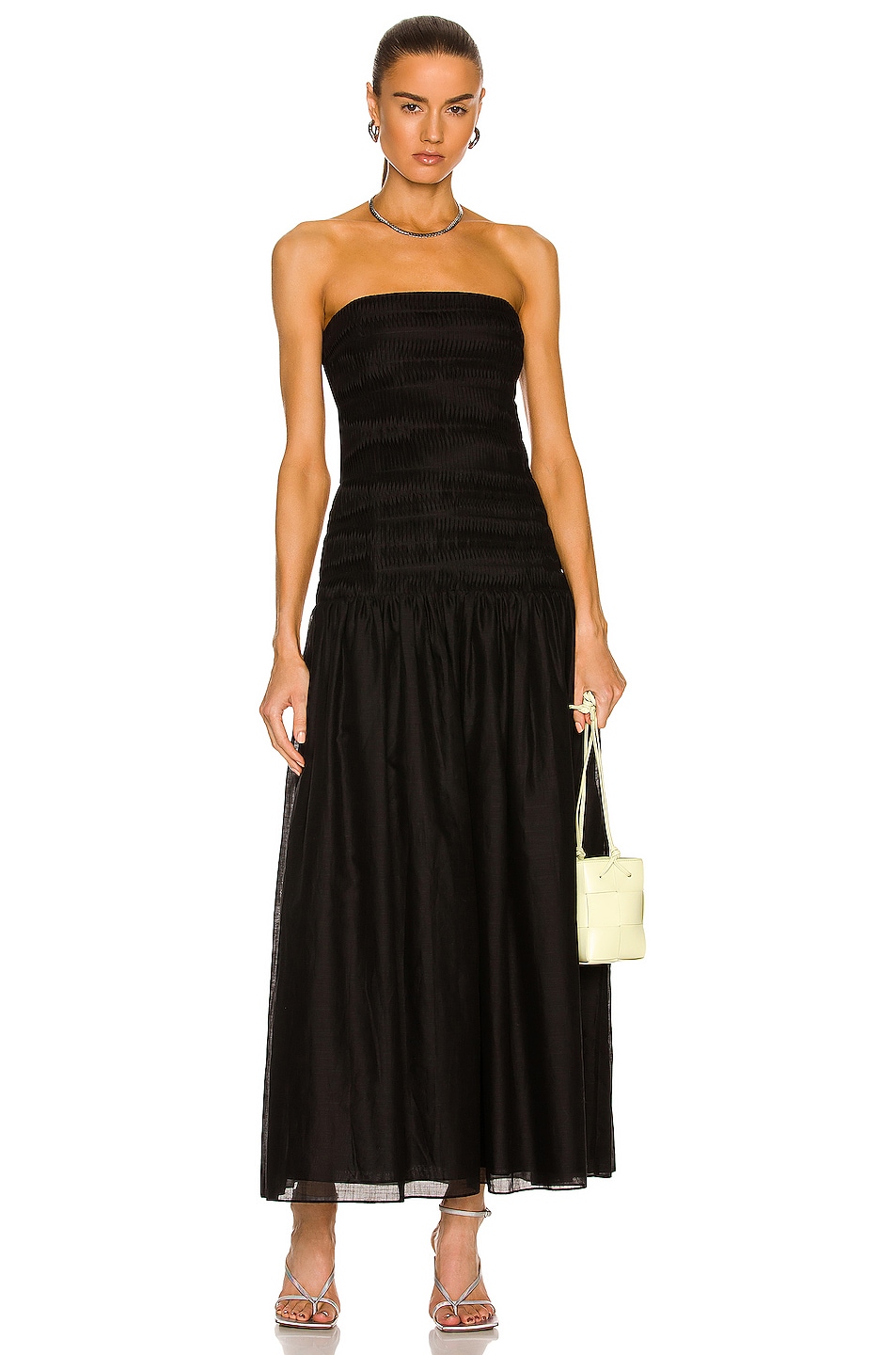 Image 1 of SIR. Xanthe Strapless Dress in Black