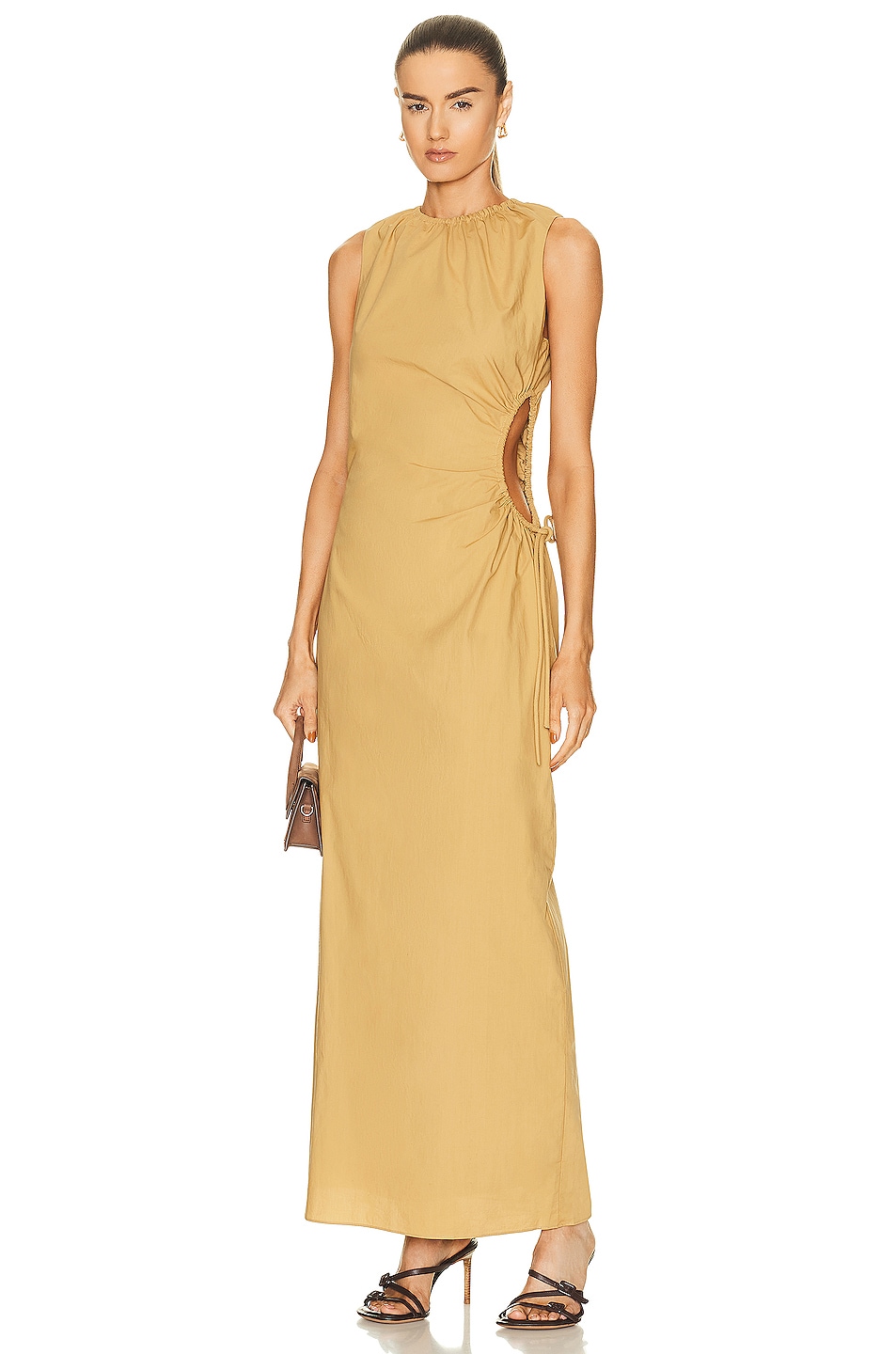 Image 1 of SIR. Dion Cut Out Dress in CAMEL