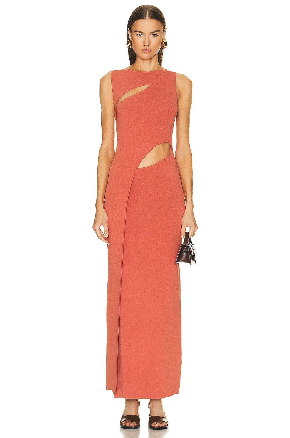 Image 1 of SIR. Nadja Cut Out Midi Dress in Coral