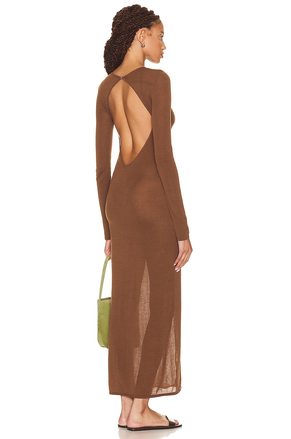 Image 1 of SIR. Eva Knit Midi Dress in Chocolate