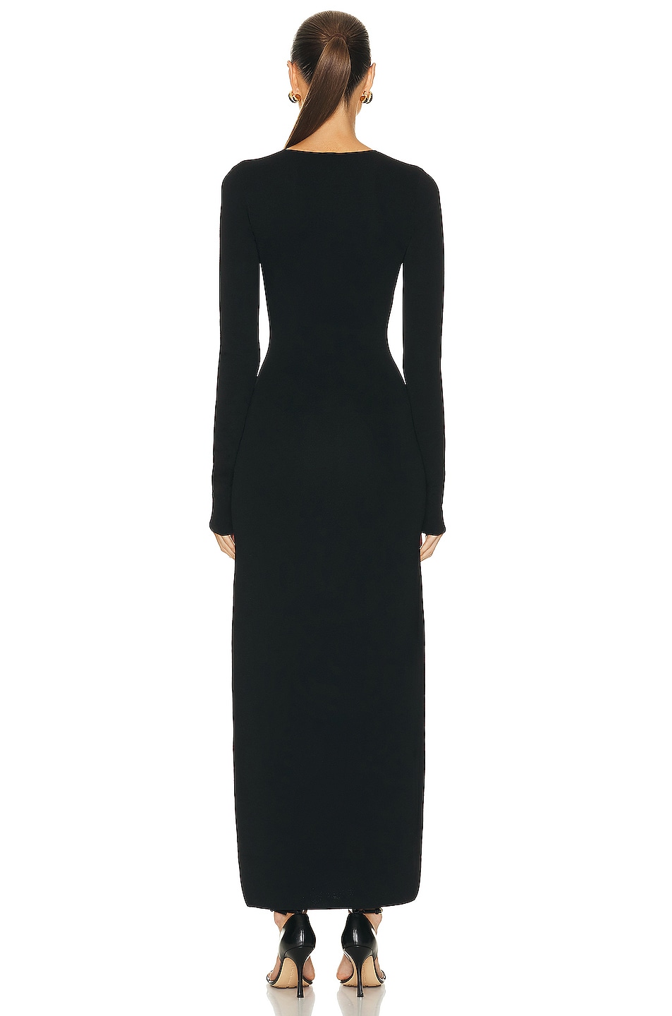 SIR. Kinetic Beaded Long Sleeve Midi Dress in Black | FWRD