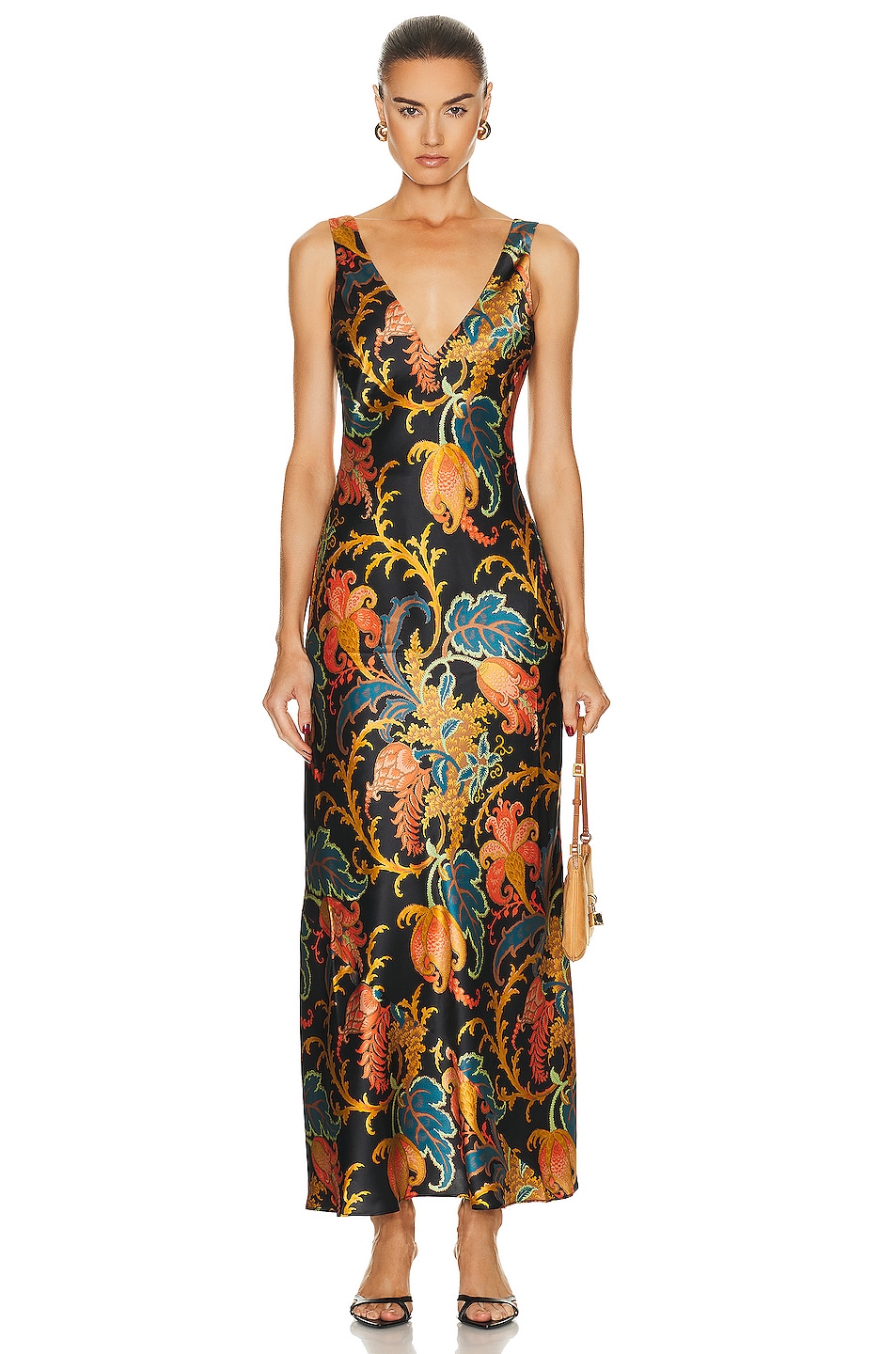 SIR. Artiste V Neck Slip Dress in Deschamps | FWRD