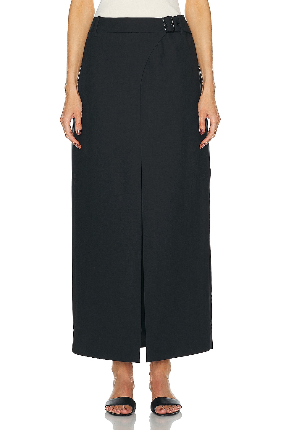 Image 1 of SIR. Leonardo Belted Midi Skirt in Black