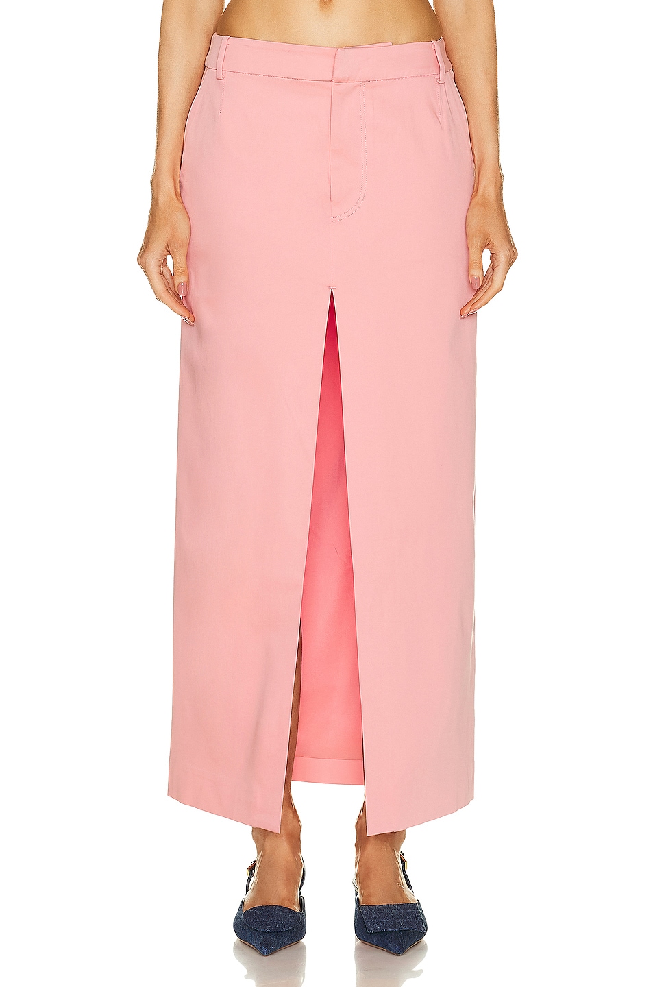 Image 1 of SIR. Giacomo Split Skirt in Pink