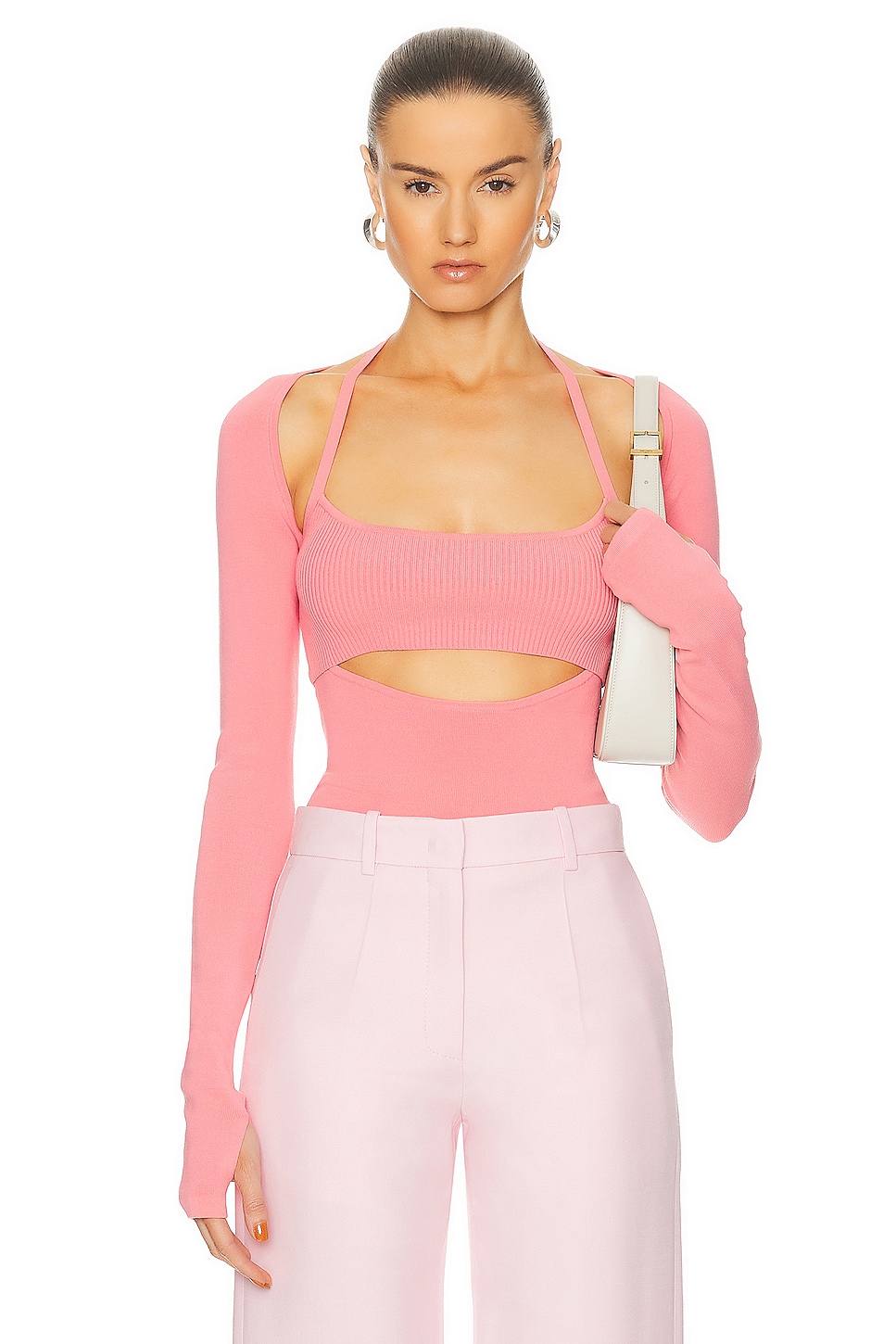 Image 1 of SIR. Lupita Halter Long Sleeve Top in Blossom