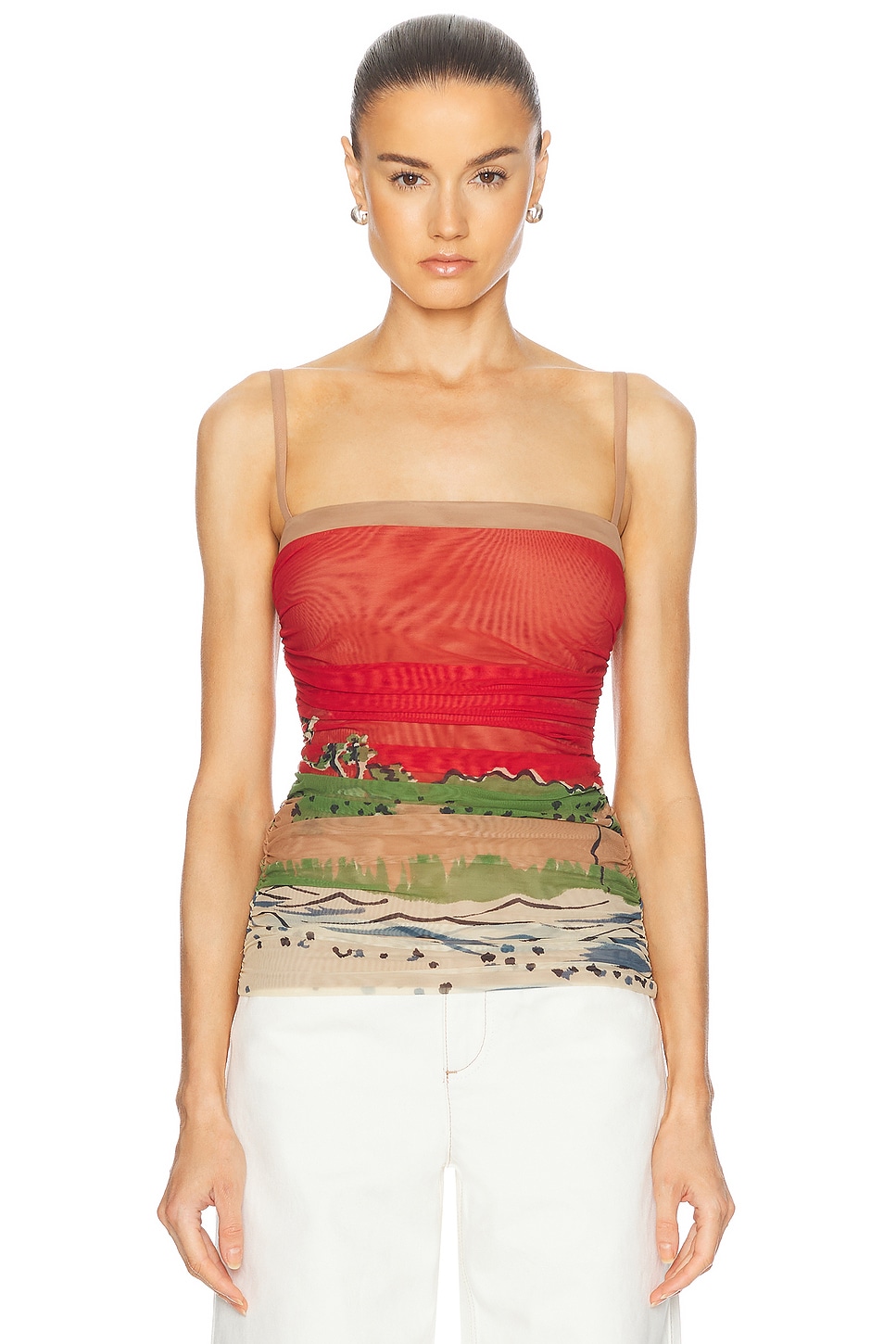 Image 1 of SIR. Redwood Ruched Cami Top in Sea Ranch Scene