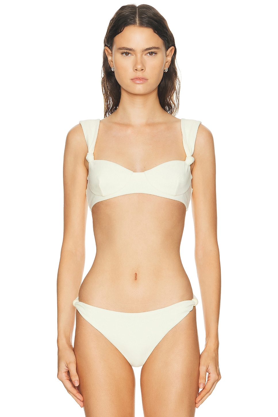 Image 1 of SIR. Playa Terry Knot Bikini Balconette in Lemon