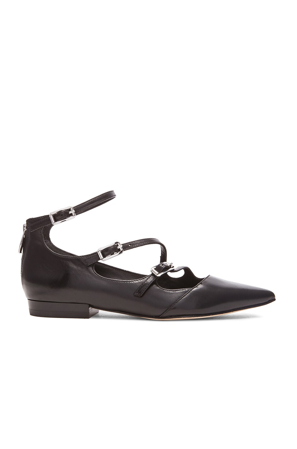 Image 1 of Sigerson Morrison Pulie Leather Flats in Black