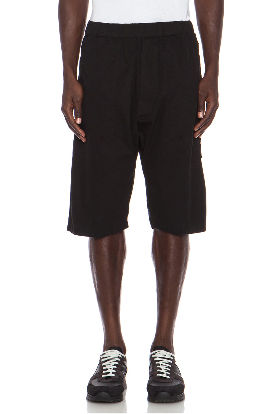 Image 1 of SILENT DAMIR DOMA Pull Pleated Cotton Shorts in Silent