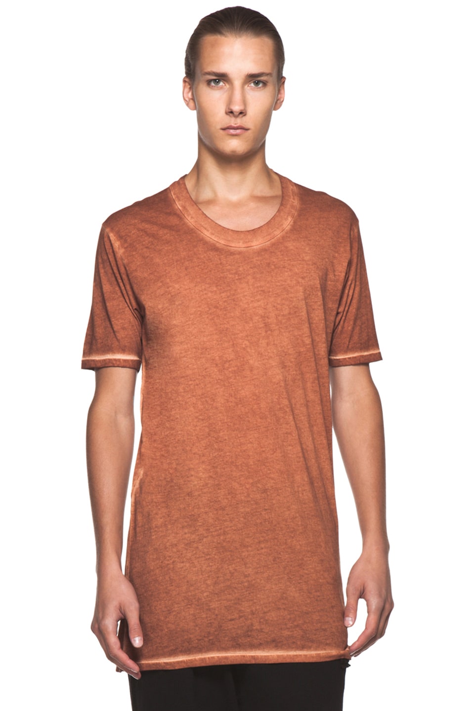 Image 1 of SILENT DAMIR DOMA Oval Neck Tee in Washed Brick