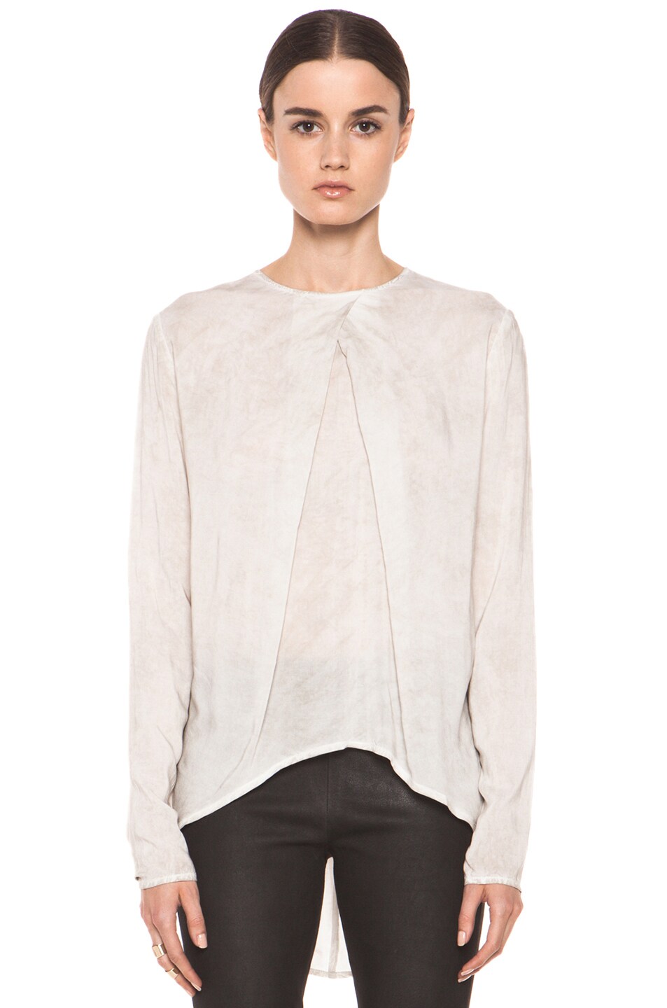 Image 1 of SILENT DAMIR DOMA Selco Pleated Top in Silent Washed