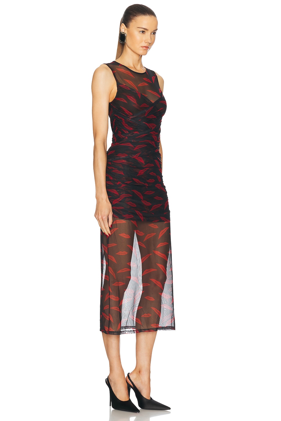 Shop Simon Miller Kinny Mesh Dress In Lip Print