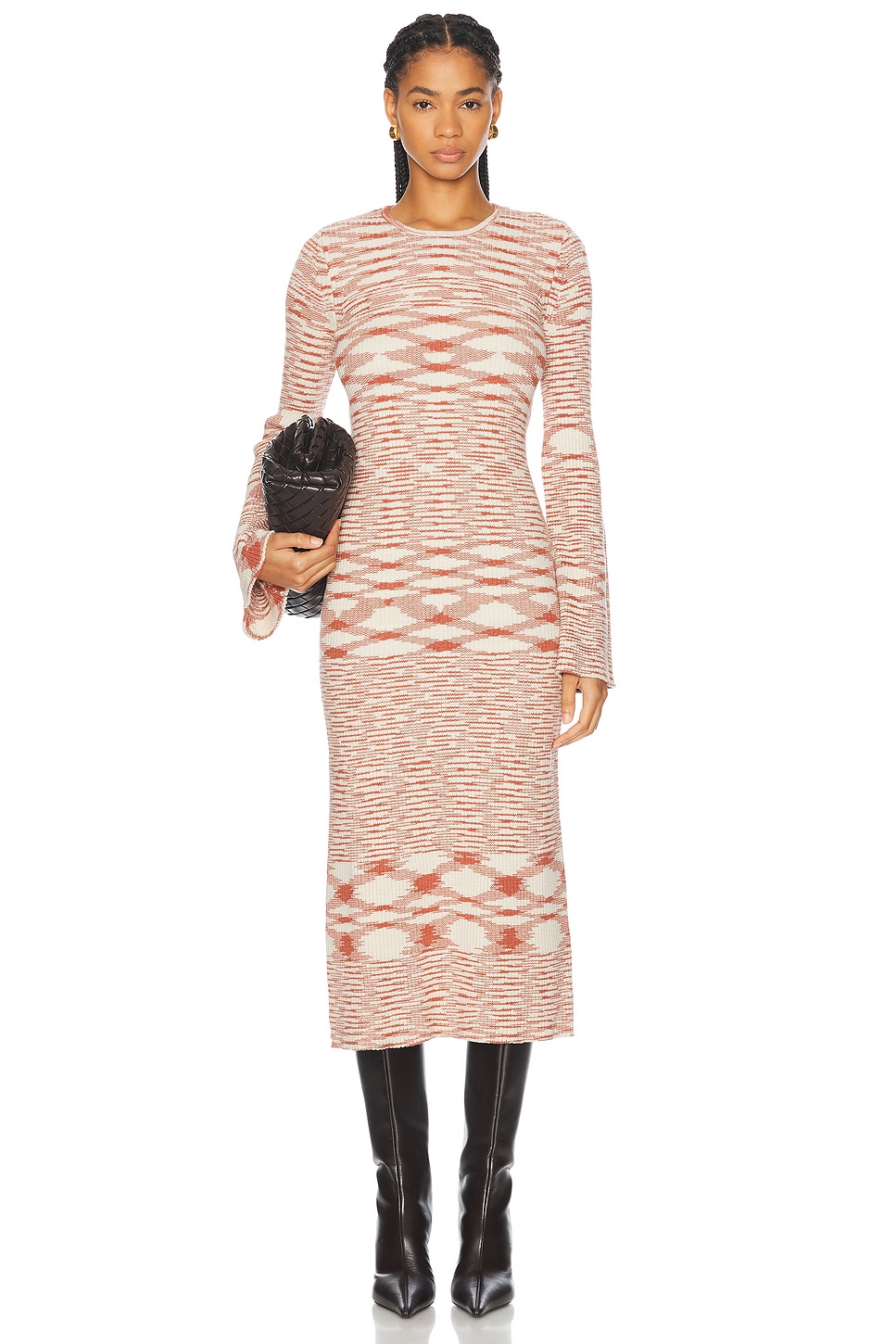 SIMONMILLER Axon Knit Dress in Cream,Rust