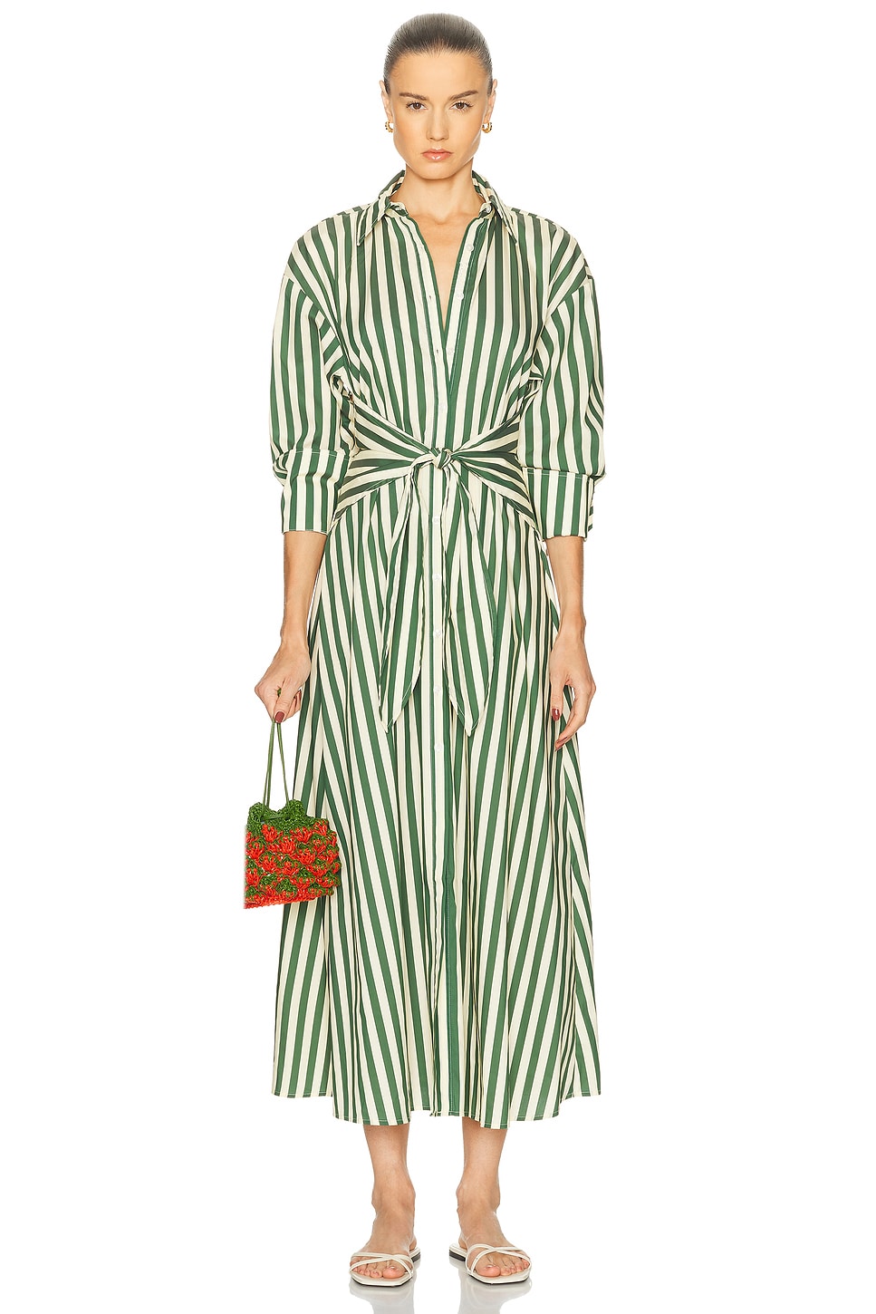 SIMONMILLER Loch Poplin Maxi Dress in Green