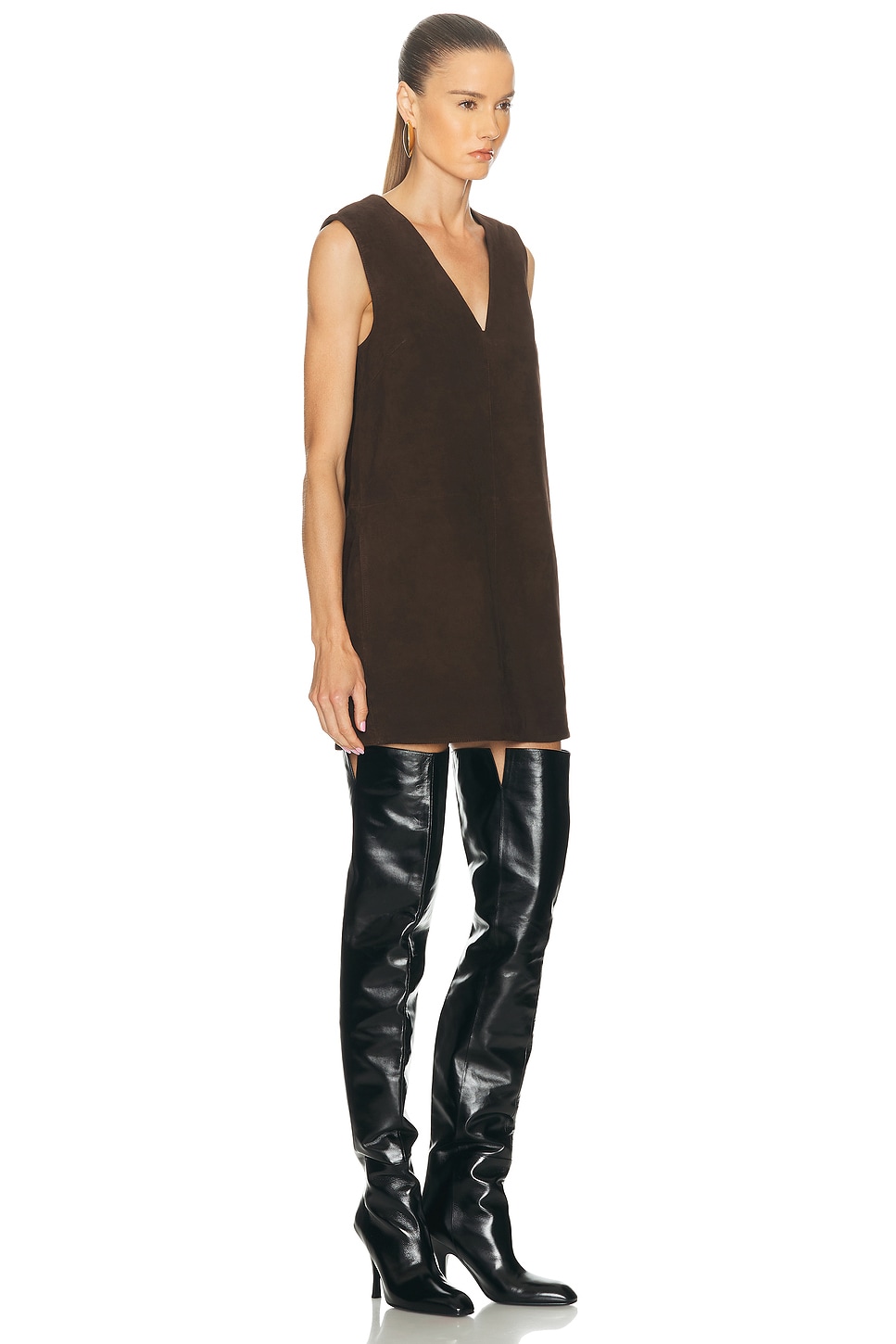 Simonmiller Fountain Suede Mini Dress In Brown