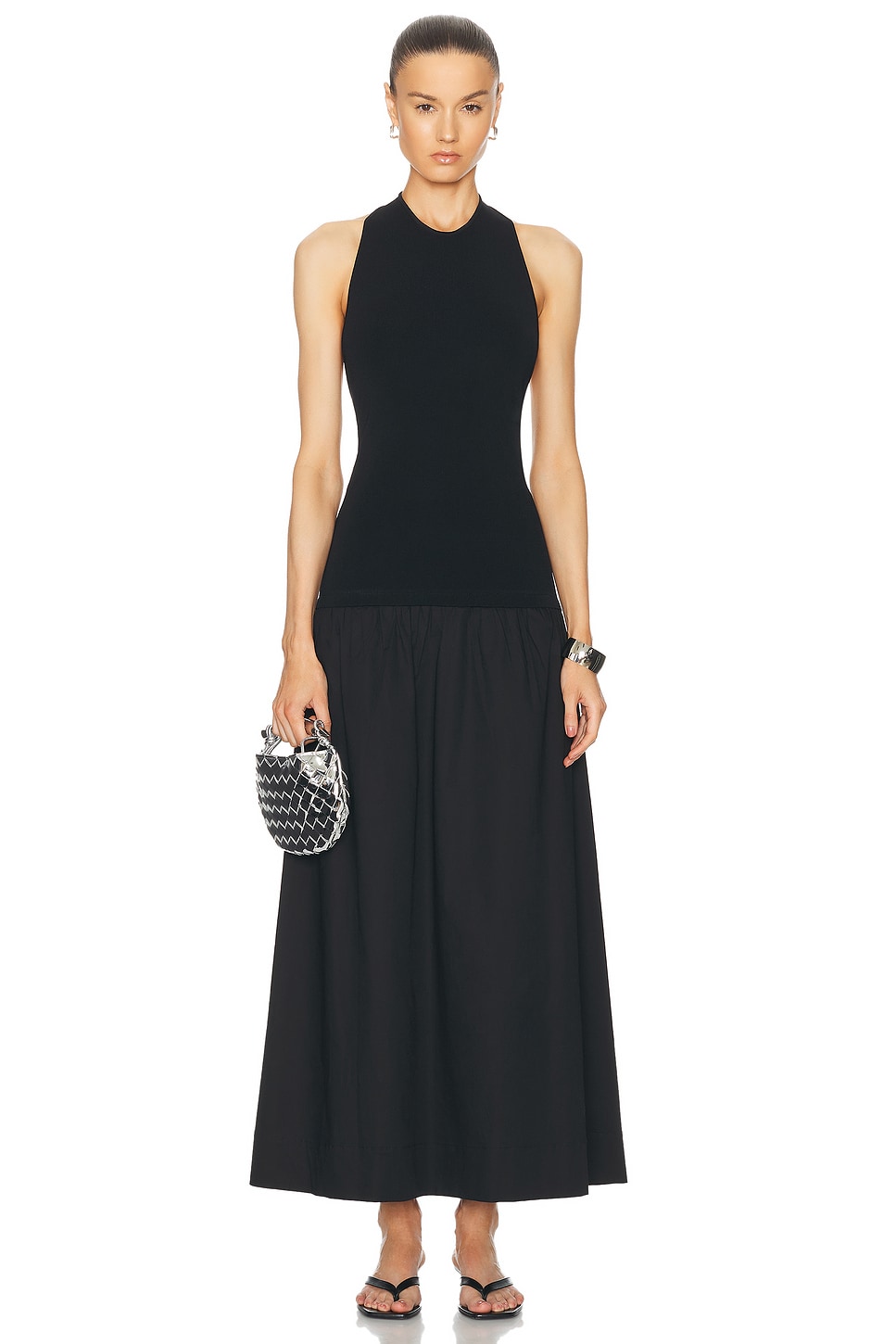 Image 1 of Simon Miller Junjo Knit Poplin Dress in Black