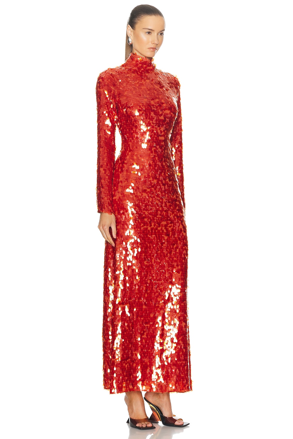 Shop Simon Miller Sculpty Sequin Dress In Chili