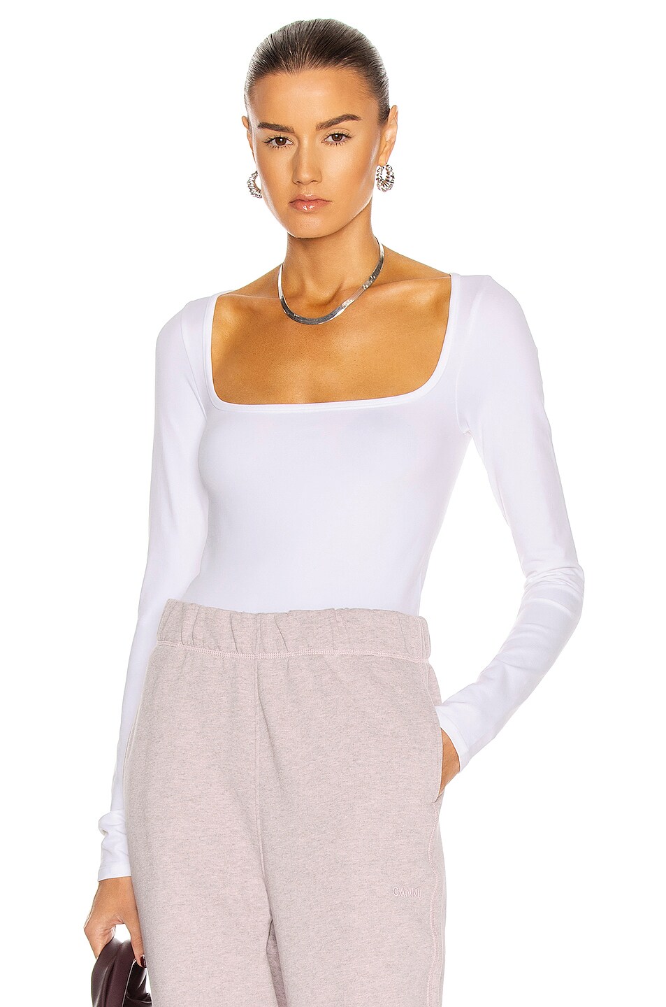 Image 1 of Simon Miller Rhoe Square Neck Top in White