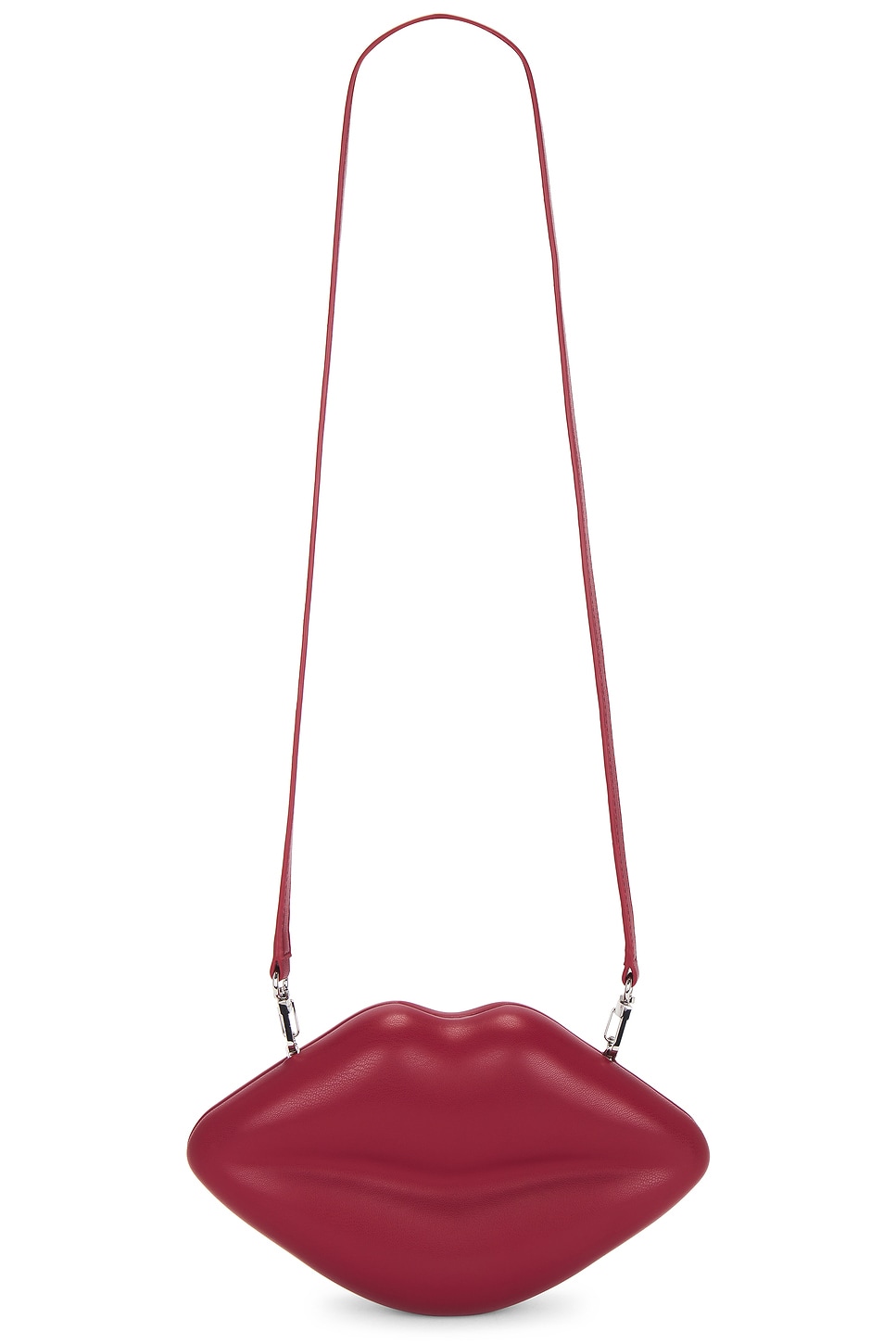 SIMONMILLER Vegan Leather Lip Clutch in Red