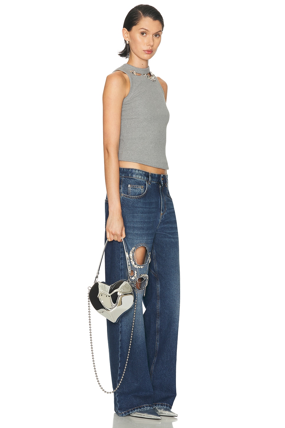 Simonmiller Molded Heart Bag In Silver