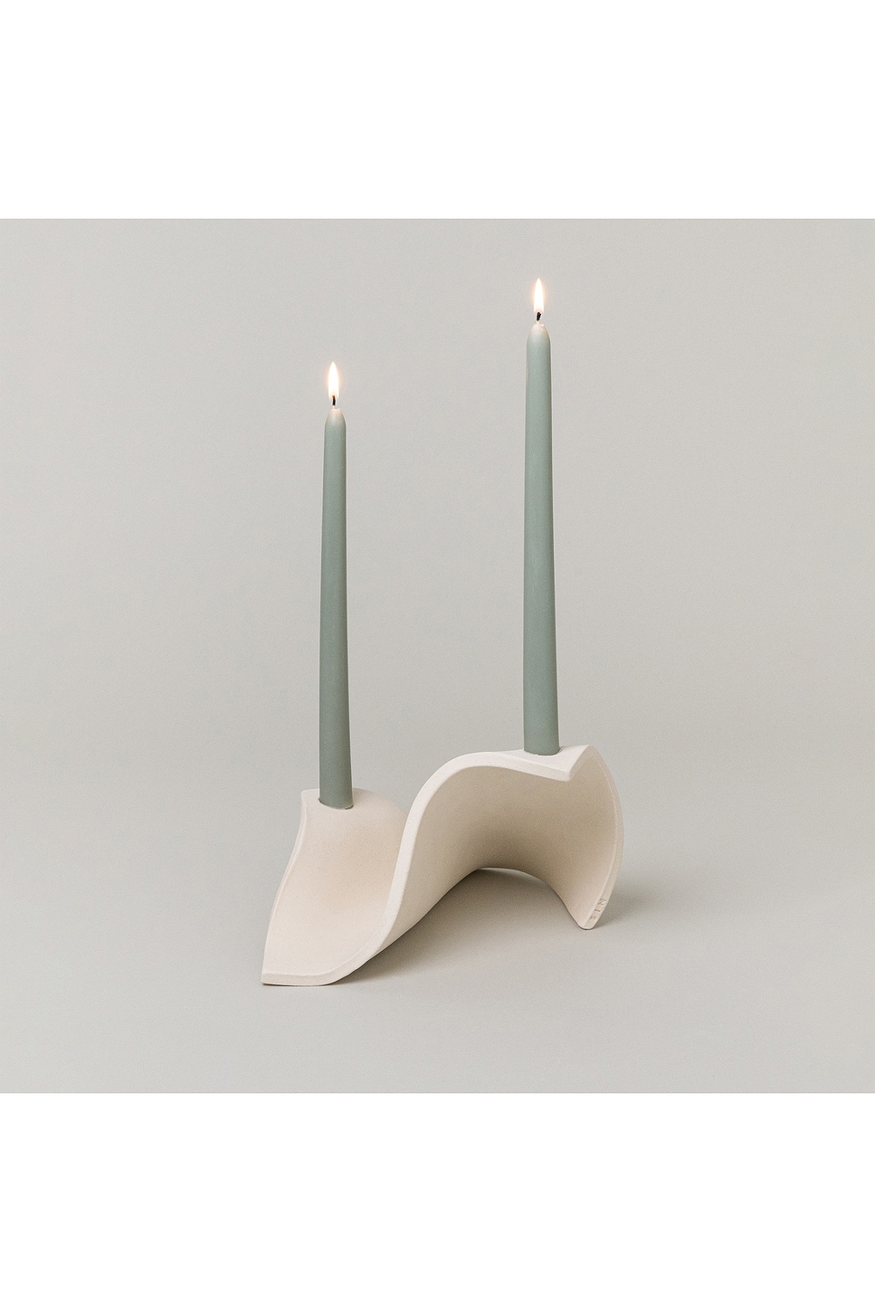 Sin Drape Ceramic Candelabra In Bone At Urban Outfitters In Neutral