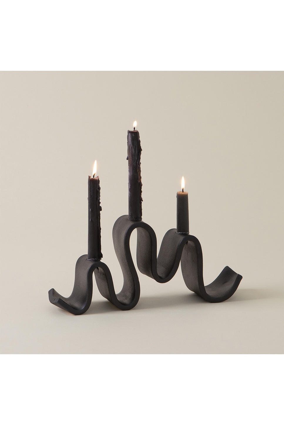 Sin Wyat Ceramic Candelabra In Black