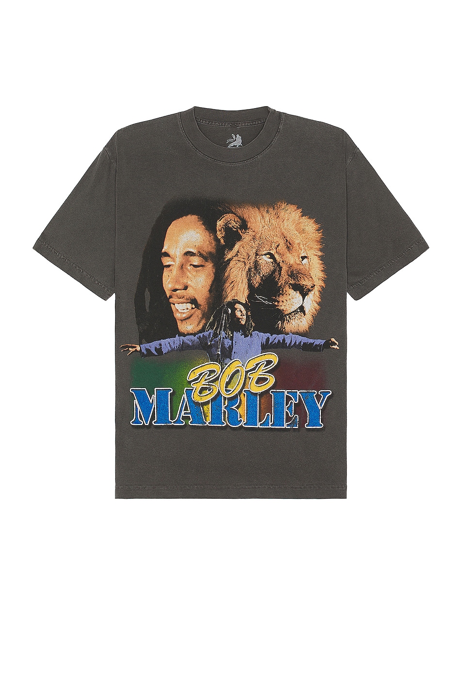 Image 1 of SIXTHREESEVEN Bob Marley Tour T-Shirt in Washed Black