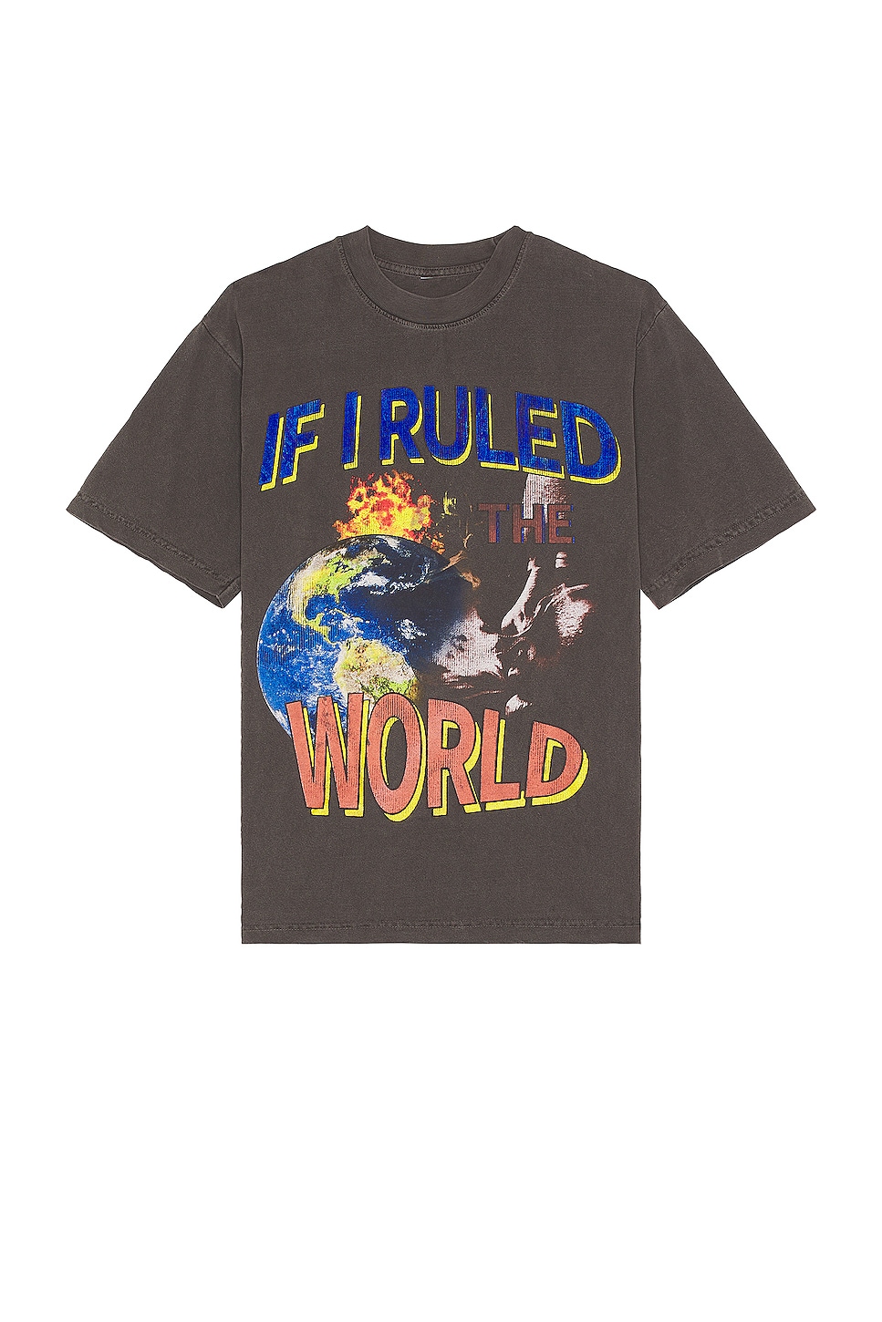 Image 1 of SIXTHREESEVEN Nas If Ruled The World T-Shirt in Washed Black